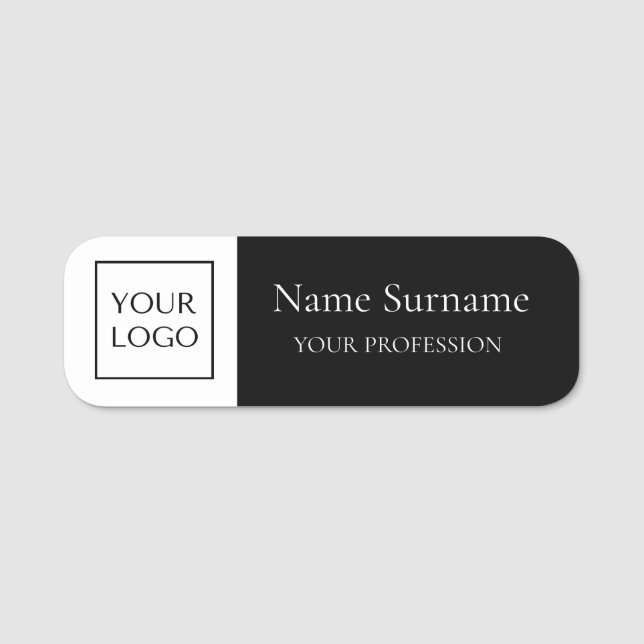 Black Logo Promotional  Name Tag (Front)