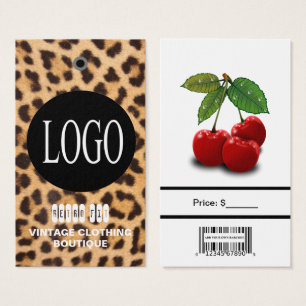 Black Logo with Bar Code Jewellery Price Tags 