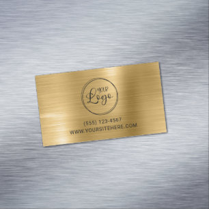Black Logo with Website URL Gold Foil Magnetic Business Card