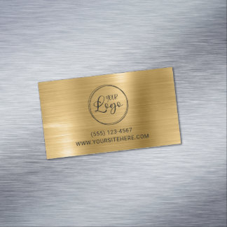 Black Logo with Website URL Gold Foil Magnetic Business Card