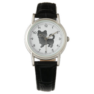 Black Long Coat Chihuahua Cute Cartoon Dog Watch
