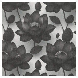 Black Lotus Blossom Fabric