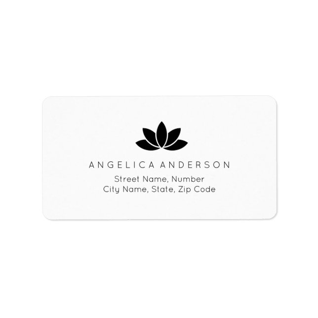 Black Lotus Flower Address Label (Front)
