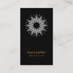 Black Lotus Flower Logo Healing Yoga Holistic Business Card