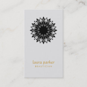 Black Lotus Flower Logo Therapy Yoga Holistic Business Card