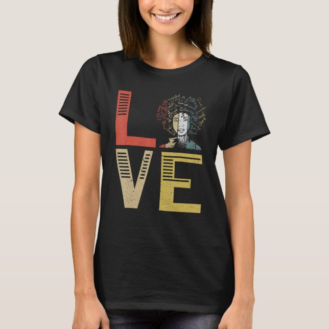 Black Love Afrocentric Black History Month Black P T-Shirt (Front)