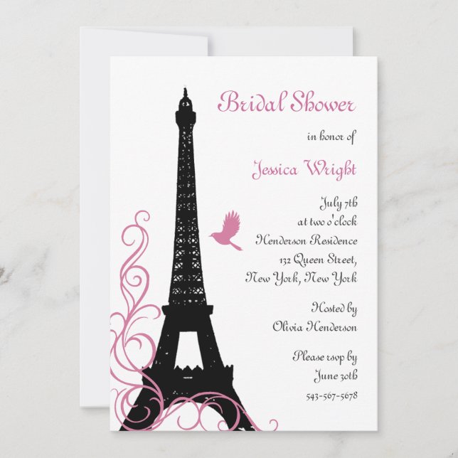 Black Love Birds Bridal Shower Invitation (Front)