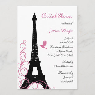 Black Love Birds Bridal Shower Invitation