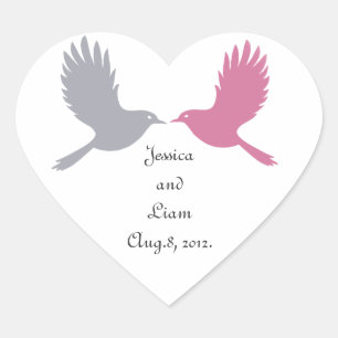 Black Love Birds Sticker