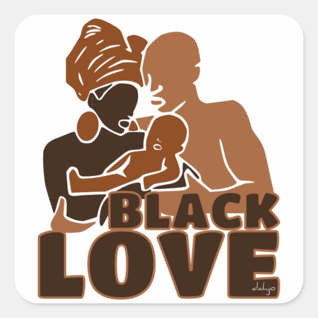 Black Love Brown Love Square Sticker (Front)