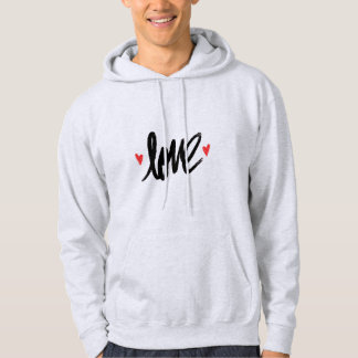 Black Love Design with Red Hearts Hoodie