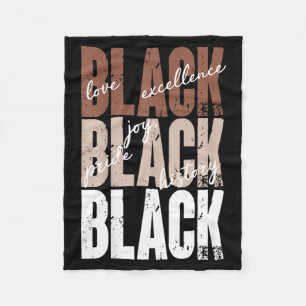 Black Love Excellence Joy Pride Black History Afri Fleece Blanket