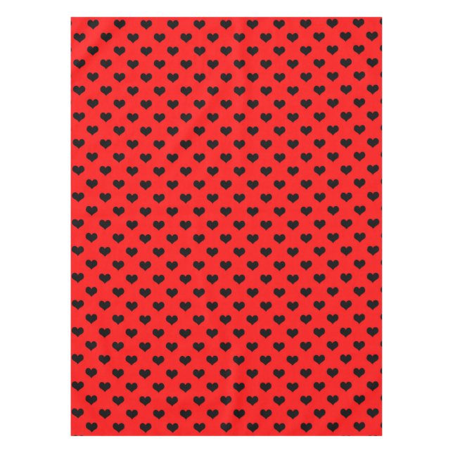 Black Love Heart On Red Background  Tablecloth (Front)