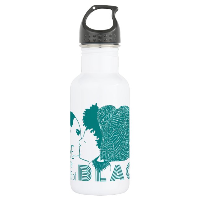 BLACK LOVE in AQUA 532 Ml Water Bottle (Front)