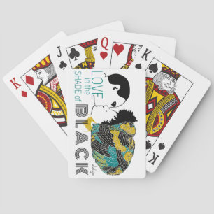 BLACK LOVE in GOLD & CYAN Playing Cards
