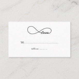 Black Love Infinity Wedding Table Place Cards