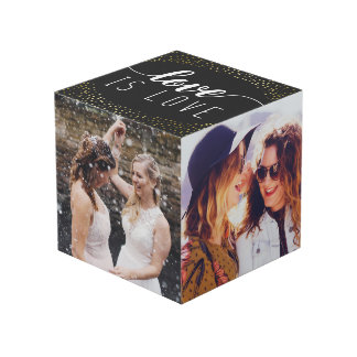 Black Love is Love Gold Confetti - Wedding Photos Cube