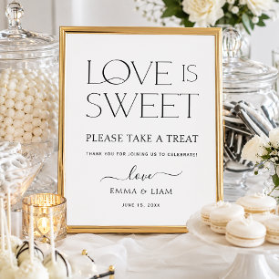 Black Love is Sweet Wedding Favour Table Sign