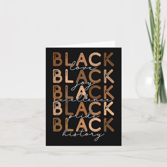 Black Love Joy Excellence Pride History Black Hist Card (Front)