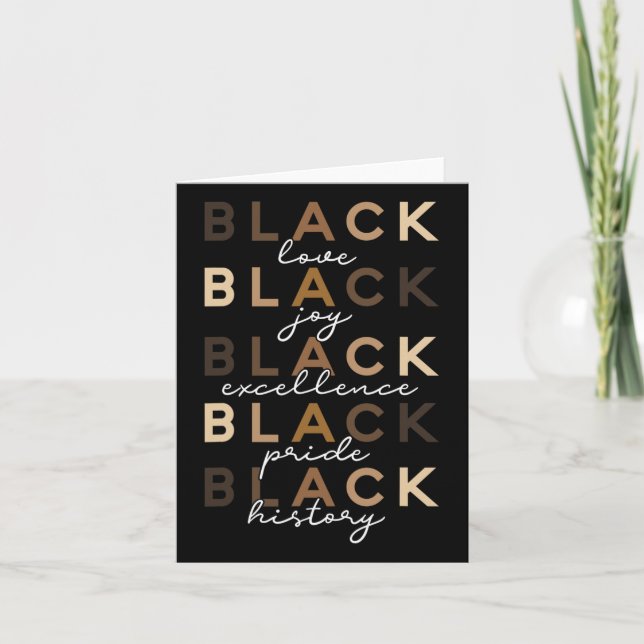 Black Love Joy Excellence Pride History Black Hist Card (Front)
