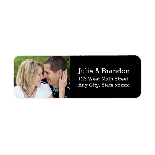 Black Love Wedding Photo Return Address Labels