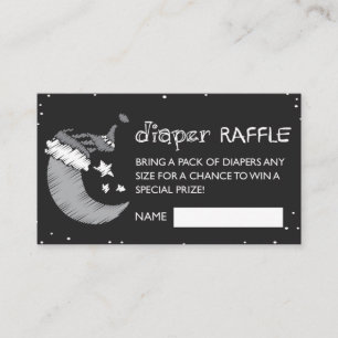 Black Loved to the Moon and Back Diaper Raffle Business Card