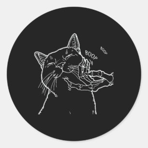 Black Lover Skeleton Hand Boop Funny Halloween 202 Classic Round Sticker