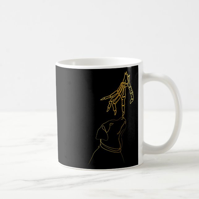 Black Lover Skeleton Hand Funny Halloween 2023  Coffee Mug (Right)