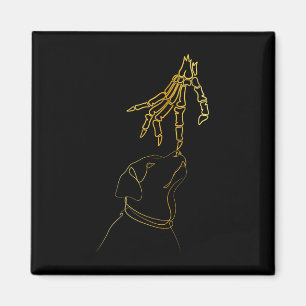 Black Lover Skeleton Hand Funny Halloween 2023 Magnet