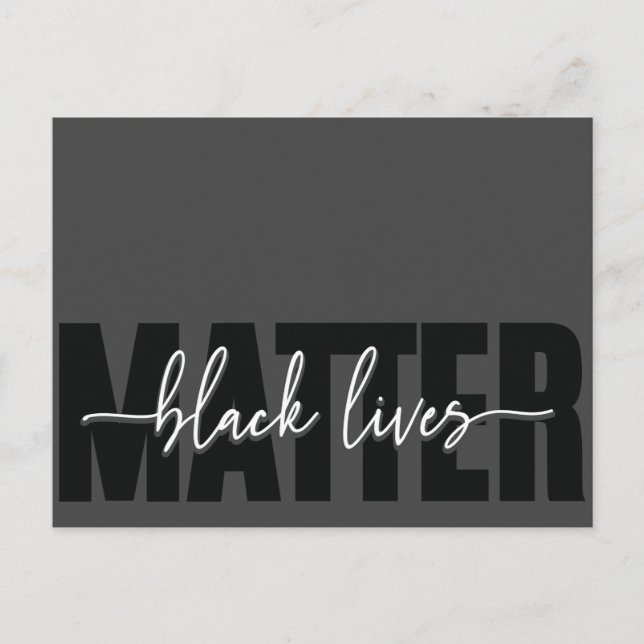Black Loves Matter Typography Postcard (Front)