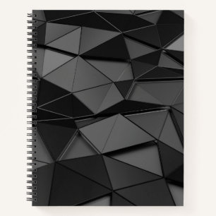 Black Low-Poly Bullet Journal / Lined Notebook