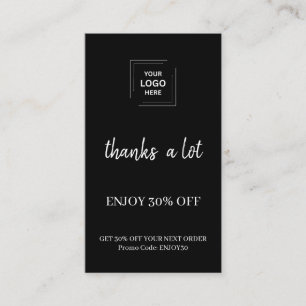 Black Loyalty Rewards Customer Appreciation Discount Card