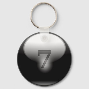 Black Lucky 7 Key Ring