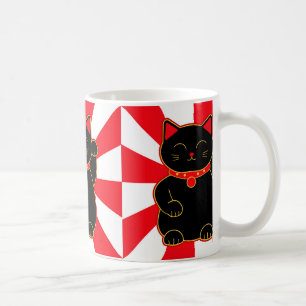 Black Lucky Cat Coffee Mug