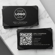 Black Luxury Art Deco QR Code Minimal Design