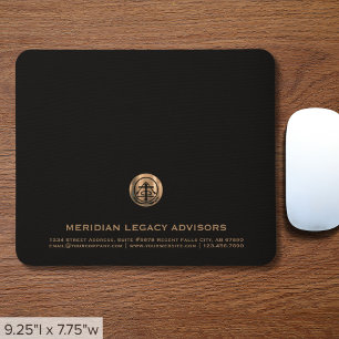 Black Luxury Copper Logo Mouse Mat