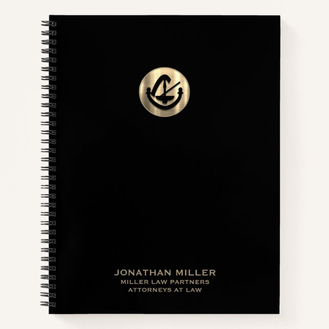Black Luxury Logo Notebook (Front)