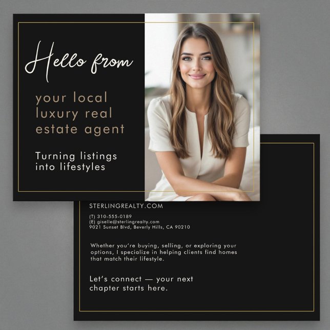 Black Luxury Real Estate Marketing Postcard (Creator Uploaded)
