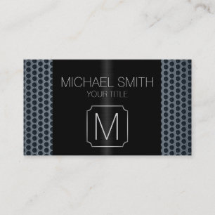 Black Luxury Stainless Metal Monogram Business Card