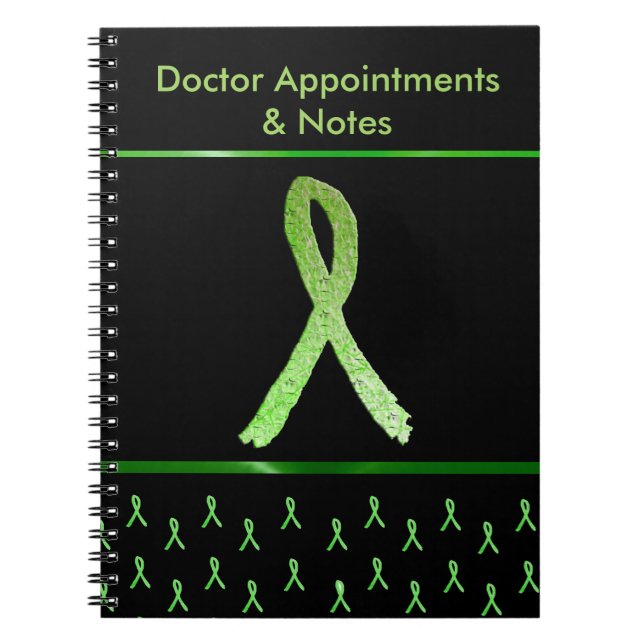 Black Lyme Disease Awareness Ribbon Notebook (Front)