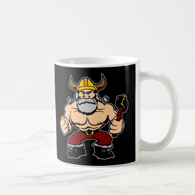 Black Mad Viking Coffee Mug (Right)