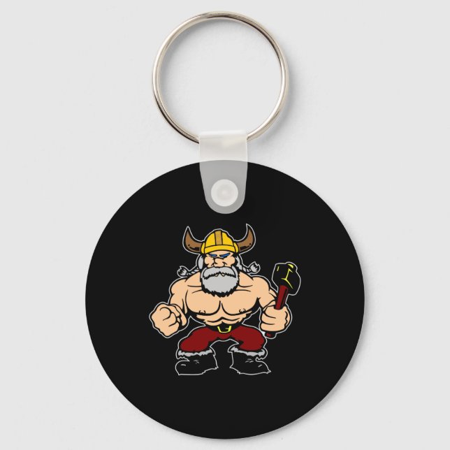Black Mad Viking Key Ring (Front)