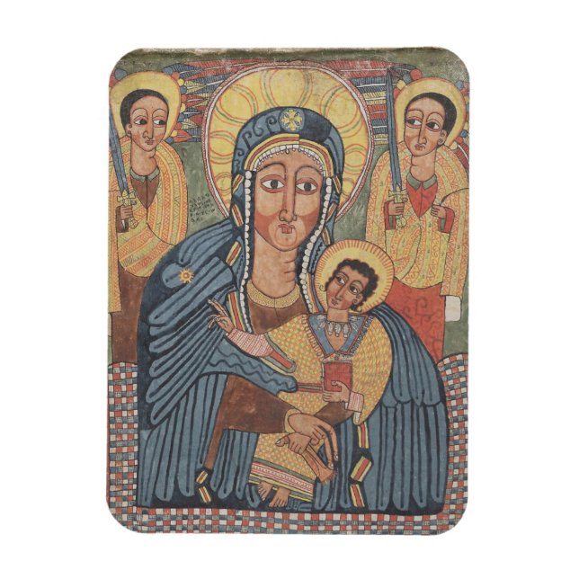 Black Madonna and Child, Ethiopian Christmas Magnet (Vertical)