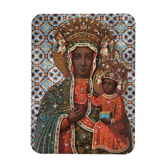 Black Madonna and Child Magnet (Vertical)