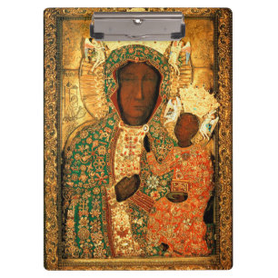 Black Madonna and Child Our Lady of Czestochowa Clipboard