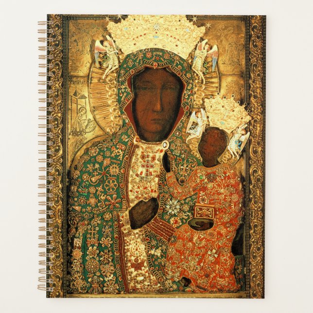 Black Madonna and Child Our Lady of Czestochowa Planner (Front)