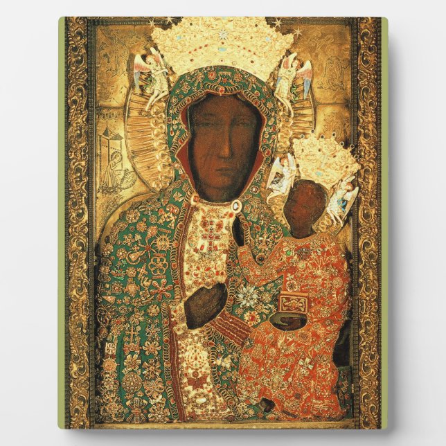 Black Madonna and Child Our Lady of Czestochowa Plaque (Front)