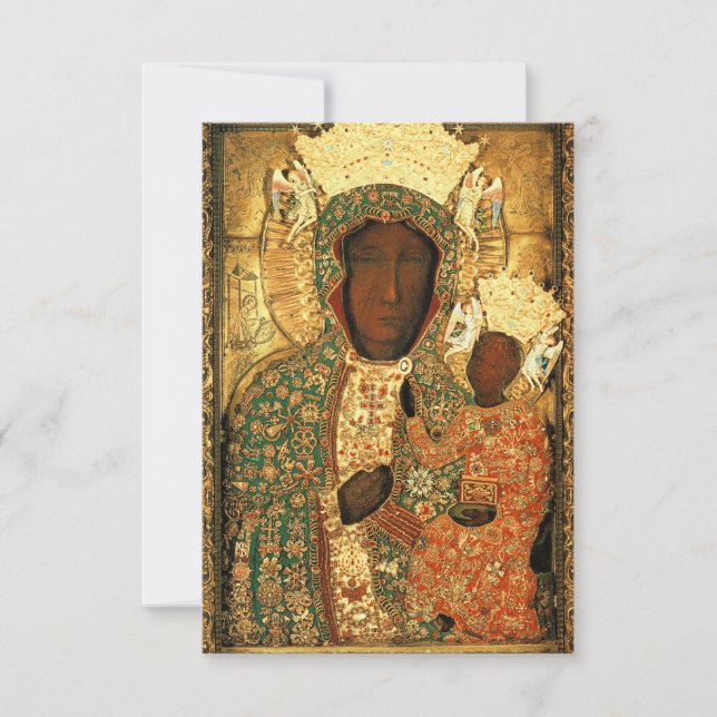 Black Madonna and Child Our Lady of Czestochowa Thank You Card (Front)