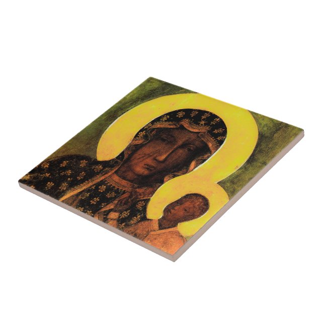 Black Madonna Icon Traditional Poland Gift  Tile (Side)