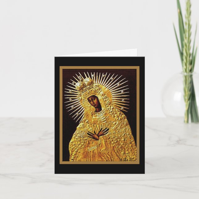BLACK MADONNA in Golden Riza Oklad Revetment  Card (Front)
